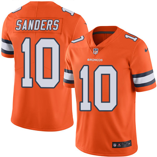 Men's Limited Emmanuel Sanders Nike Jersey Orange - #10 Rush NFL Denver Broncos